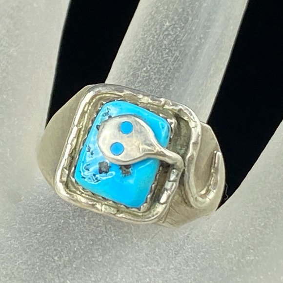 Zuin Effie Calavasa sterling Turquoise snake men's ring 10.8g s10.25 JR7662